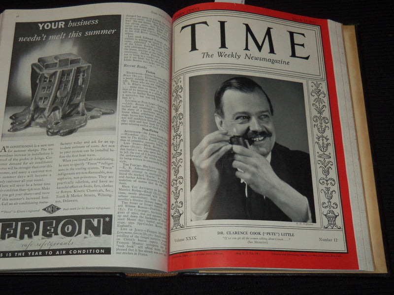 1937 JAN-MAR TIME MAGAZINE BOUND VOLUME - GREAT COVERS - NICE ADS - KD 3806N