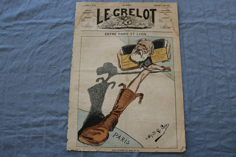 1873 APRIL 27 LE GRELOT NEWSPAPER - ENTRE PARIS ET LYON - FRENCH - NP 8621