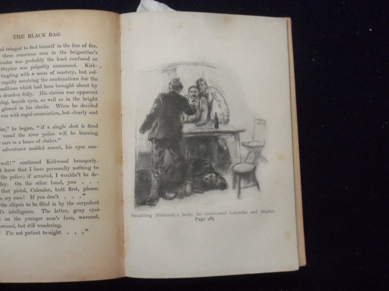 1908 THE BLACK BAG HARDCOVER BOOK BY LOUIS JOSEPH VANCE & T. FOGARTY - KD 8406