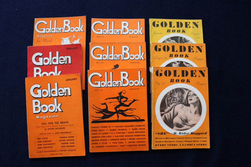 1935 THE GOLDEN BOOK MAGAZINE - LOT OF 9 - O 3458
