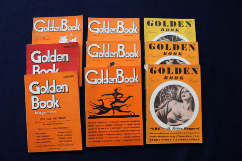 1935 THE GOLDEN BOOK MAGAZINE - LOT OF 9 - O 3458
