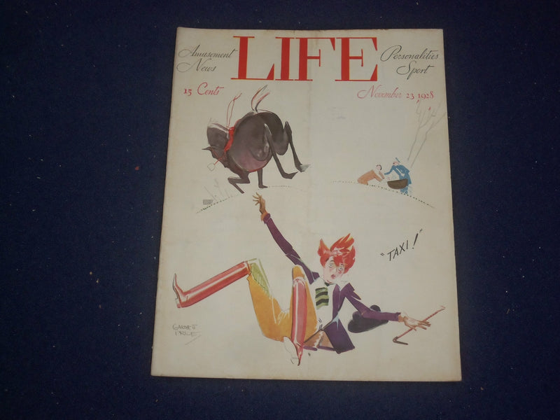1928 NOVEMEBER 23 LIFE MAGAZINE - TAXI - ST 6418