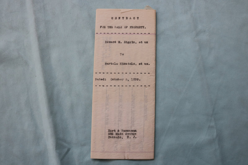 1938-1939 NEW JERSEY MORTGAGE AND PROPERY SALE CONTRACT - LOT OF 2 - K 2576