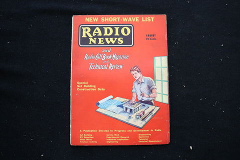 1933 AUGUST RADIO NEWS MAGAZINE - SET BUILDING CONSTRUCTION DATA COVER - E 10581
