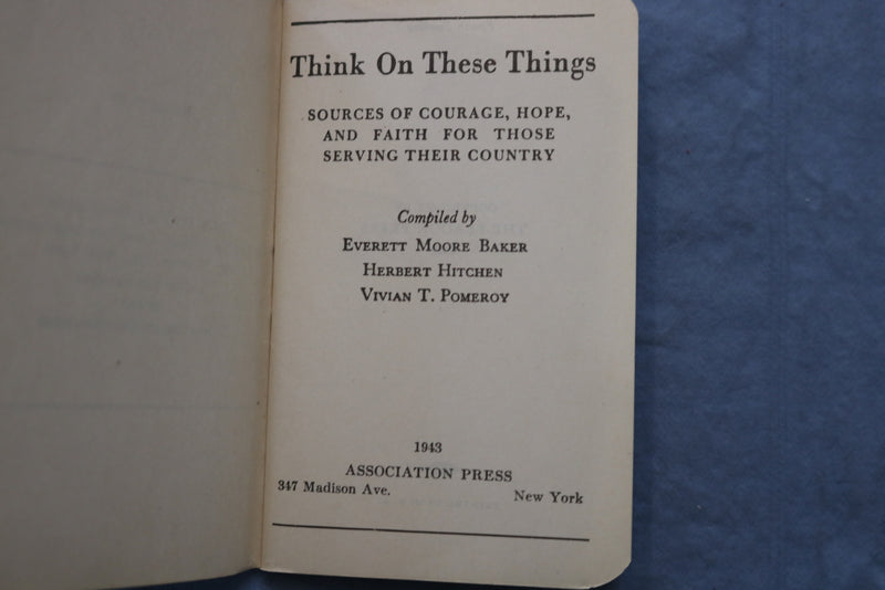 1941-1943 YMCA USO SERVICE BOOKS - LOT OF 2 - THINK - SCRIPTURE - K 735