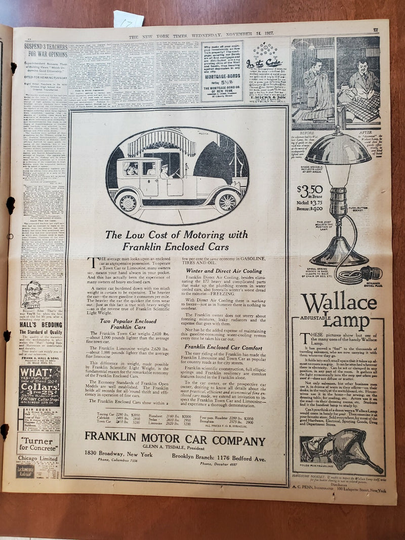 1917 NOVEMBER 14 NEW YORK TIMES - FRENCH CABINET FORCED TO RESIGN - NT 8069