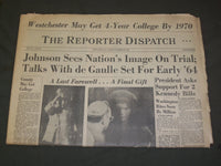 1963 NOV 26 THE REPORTER DISPATCH NEWSPAPER - JOHN F. KENNEDY FUNERAL - NP 3213