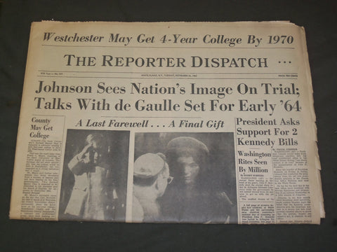 1963 NOV 26 THE REPORTER DISPATCH NEWSPAPER - JOHN F. KENNEDY FUNERAL - NP 3213