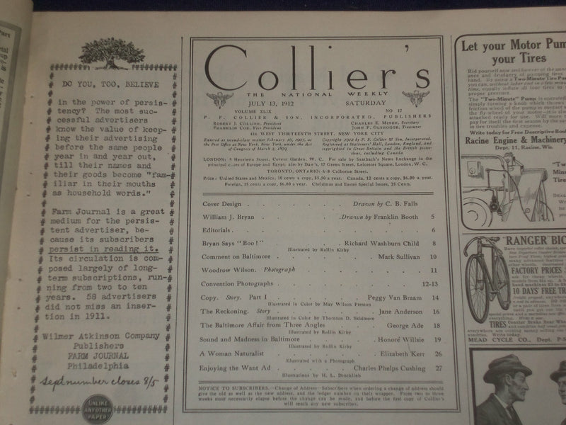 1912 JULY 13 COLLIER'S MAGAZINE - THE DEMOCRATIC COVENTION - ST 6697