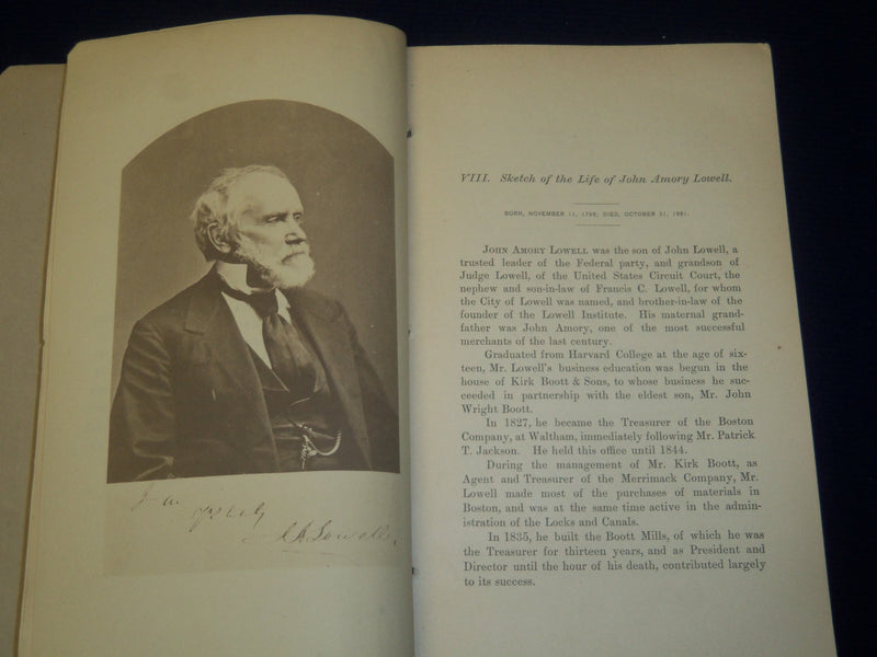1882 OLD RESIDENTS HISTORICAL ASSN. CONTRIBUTIONS - LOWELL MASSACHUSETTS- J 4425