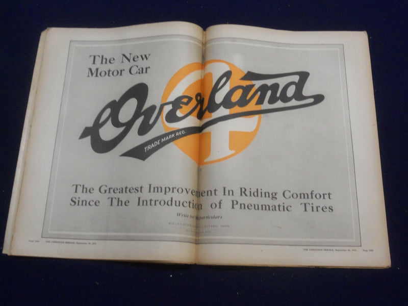 1919 SEPTEMBER 20 CHRISTIAN HERALD MAGAZINE - NICE ILLUSTRATED COVER - ST 6592