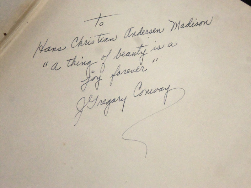 1953 CONWAY'S TREASURY OF FLOWER ARRANGEMENT INSCRIBED BOOK & LETTER - I 1234