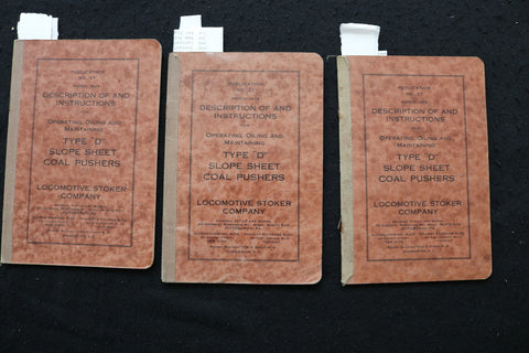 1924 LOCOMOTIVE STOKER CO.-TYPE D SLOPE SHEET COAL PUSHERS- LOT OF 3- O 3680