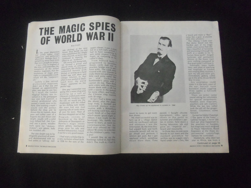 1976 MARCH THE MAGIC MAGAZINE - MAGIC TRICKS, STORIES & PHOTOS - B 1181ZA