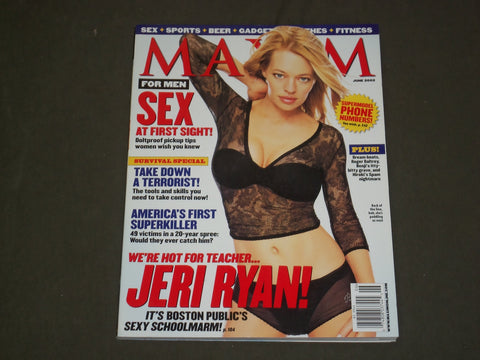2002 JUNE MAXIM MAGAZINE - JERI RYAN COVER - B 3794