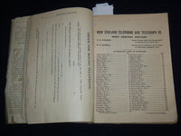 1909 NEW ENGLAND TELEPHONE & TELEGRAPH CO. WEST CENTRAL PHONE BOOK - J 8817