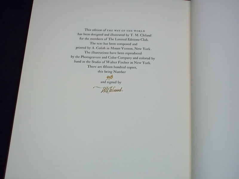1959 THE WAY OF THE WORLD BOOK BY CONGREVE - SIGNED LIMITED EDITION - KD 2757S