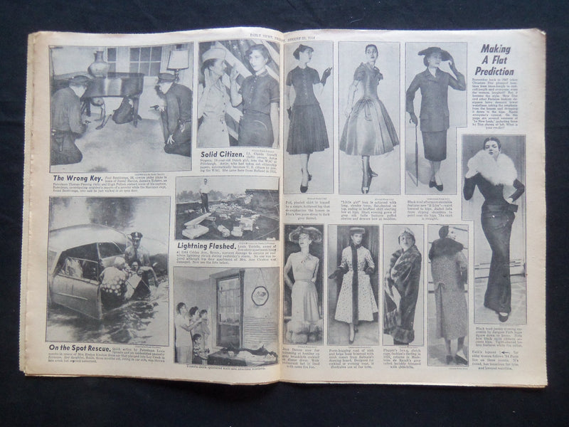 1954 AUGUST 27 NY DAILY NEWS NEWSPAPER - 535G EXTORT PLOT JAILS 3 - NP 2496