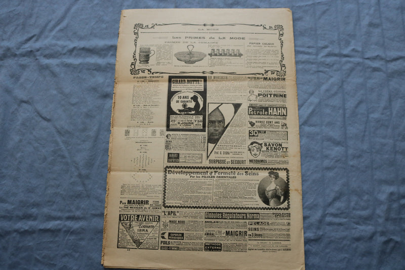 1909 OCTOBER 17 LA MODE MAGAZINE - GREAT ILLUSTRATIONS - FRENCH - NP 8658