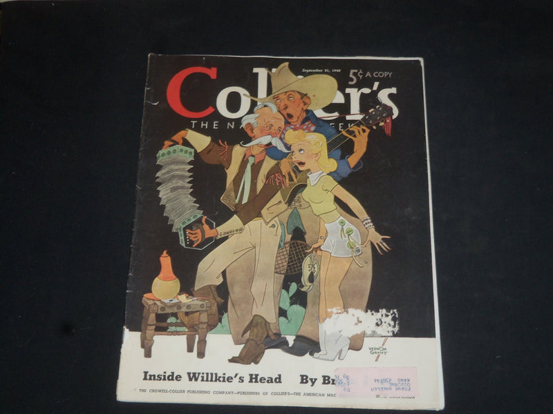 1940 SEPTEMBER 21 COLLIER'S MAGAZINE - INSIDE WILLKIE'S HEAD - SP 8288