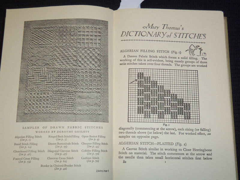 1959 MARY THOMAS'S DICTIONARY OF EMBROIDERY STITCHES BOOK - KD 4270C