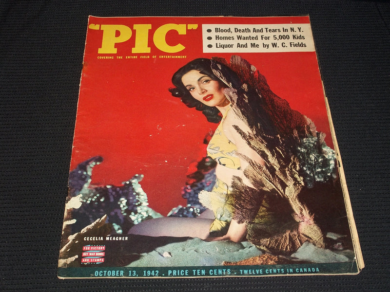 1942 OCTOBER 13 PIC MAGAZINE - CECELIA MEAGHER NICE FRONT COVER - E 2592