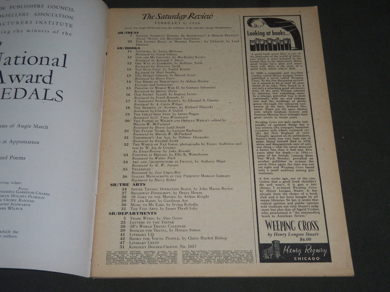 1954 FEBRUARY 6 SATURDAY REVIEW OF LITERATURE MAGAZINE - VAN GOGH - ST 4938