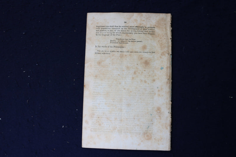 1839 LAFAYETTE COLLEGE ANCIENT CLASSICS ADDRESS SOFTCOVER BOOKLET - K 1401