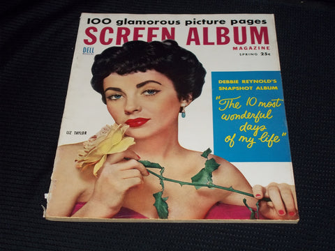 1954 SPRING SCREEN ALBUM MAGAZINE - LIZ TAYLOR FRONT COVER - E 15198