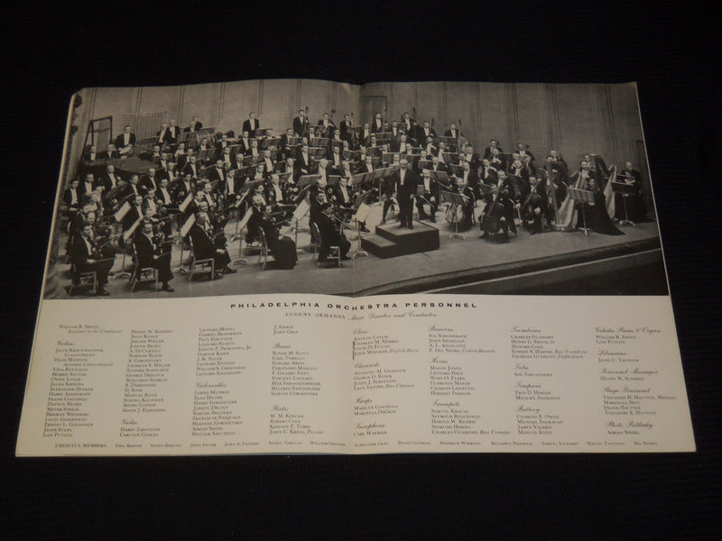 1956 PHILADELPHIA ORCHESTRA PROGRAM - ORMANDY - J 9517