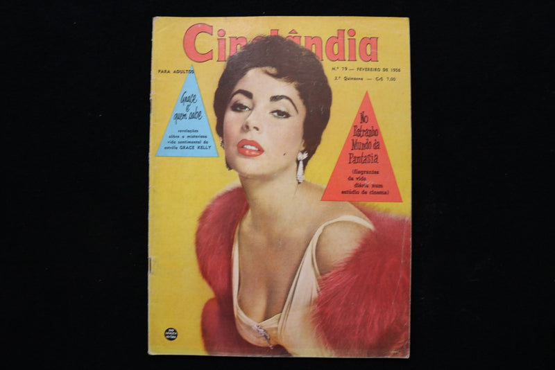 1956 FEBRUARY CINELANDIA MAGAZINE -ELIZABETH TAYLOR COVER-MARILYN  - E 26382