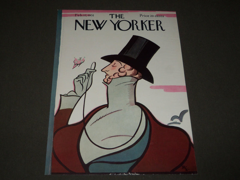 1951 FEBRUARY 17 NEW YORKER MAGAZINE FRONT COVER ONLY BY REA IRVIN - ART DECO