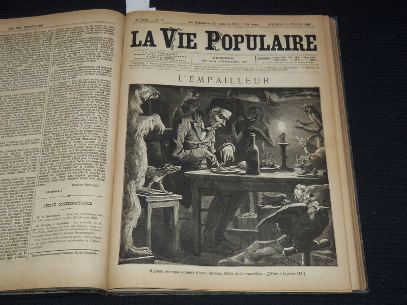 1884 JAN-MAR LA VIE POPULAIRE MAGAZINE BOUND VOLUME #1- EMILE ZOLA - KD 7462C