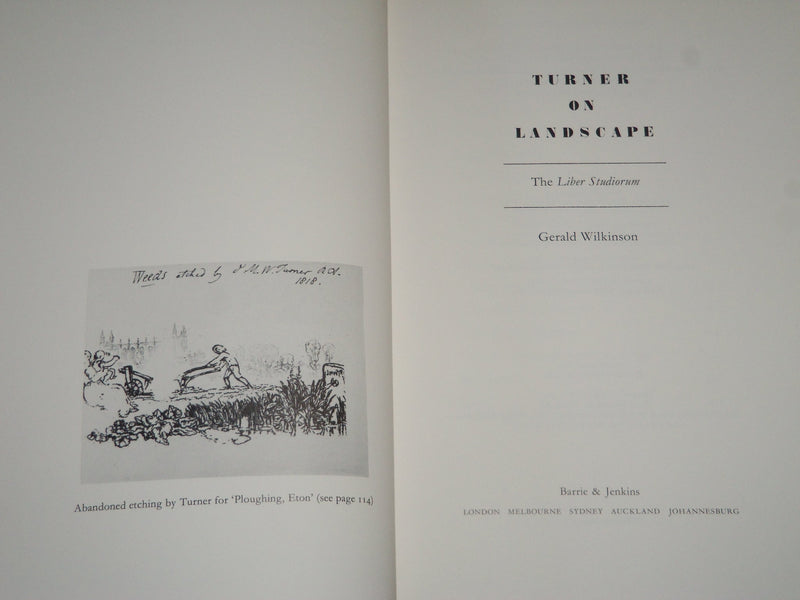 1982 TURNER ON LANDSCAPE HARDCOVER BOOK BY GERALD WILKINSON - KD 3793