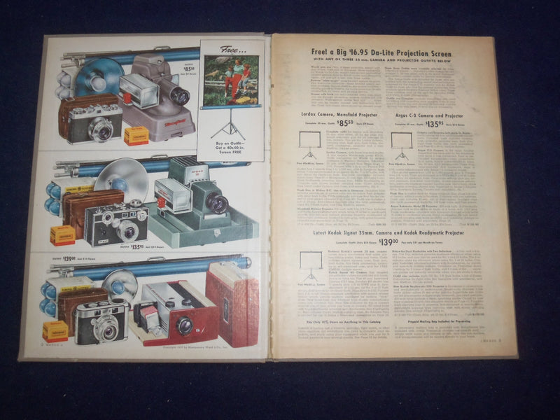 1957 MONTGOMERY WARD CAMERA SHOP CATALOG - HARDCOVER - R 96V