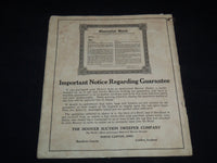 1920'S INSTRUCTIONS FOR THE CARE & USE OF THE HOOVER ELECTRIC SWEEPER - J 9159