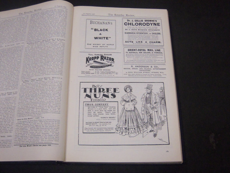 1907 SATURDAY REVIEW 2 BOUND VOLUMES - COMPLETE YR- PUBLISHED IN LONDON - R 1094