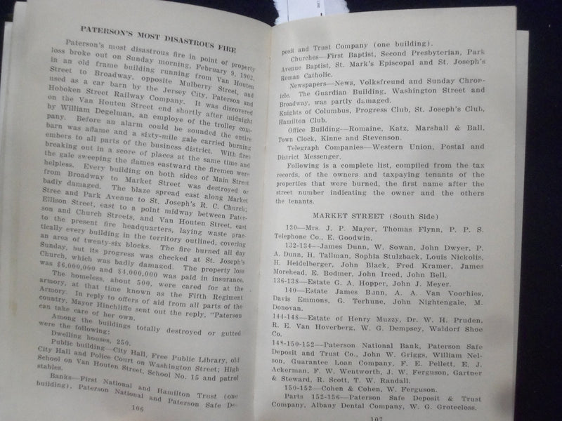1929 MANUAL OF THE CITY OF PATERSON NEW JERSEY 1929 HARDCOVER BOOK - KD 8849