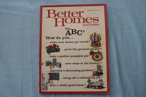 1962 OCT BETTER HOMES AND GARDENS MAGAZINE - THE ABC'S OF LIFE COVER - E 26563
