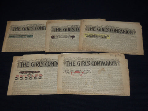 1907 THE GIRLS' COMPANION NEWSPAPER LOT OF 5 ISSUES - K 568