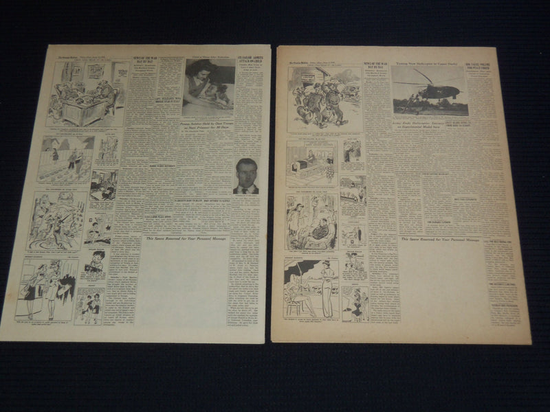 1945 PHILADELPHIA EVENING BULLETIN NEWSPAPER LOT OF 2 - OVERSEAS EDN - NP 2150Z
