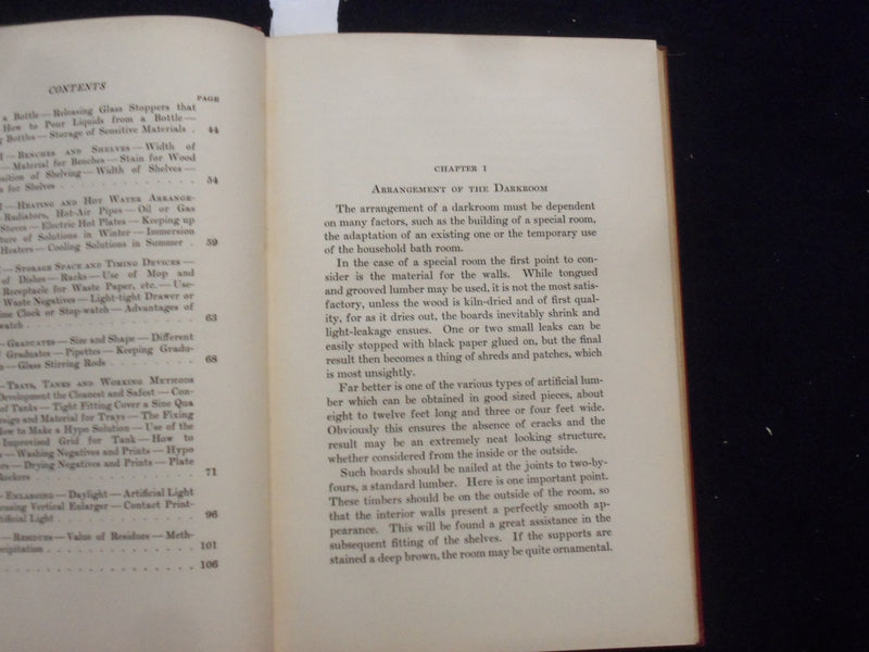 1933 THE PHOTOGRAPHIC DARKROOM HARDCOVER BOOK BY E.J. WALL - KD 8464