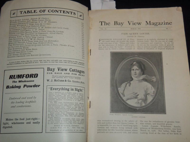 1904 MARCH THE BAY VIEW MAGAZINE VOLUME 11 NO. 5 - GERMANIA - J 9046