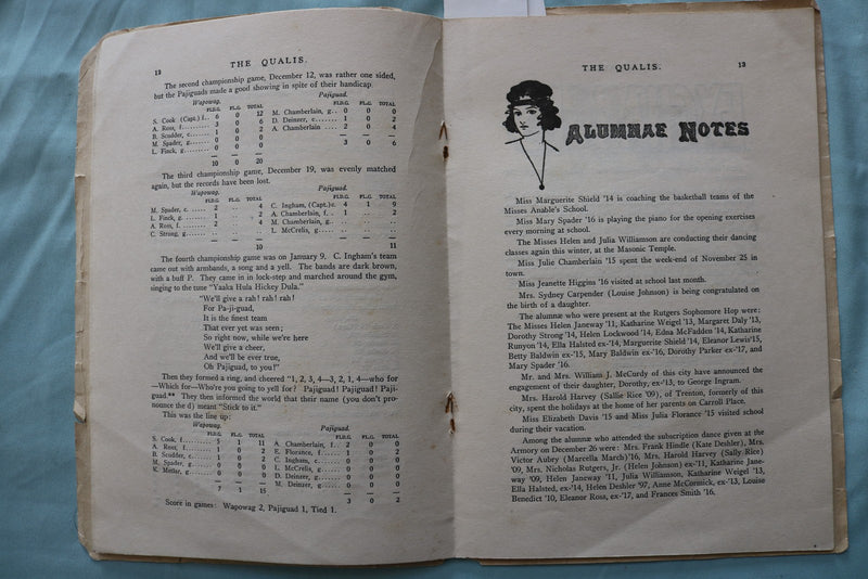 1917 JAN THE QUALIS - MISSES ANABLE'S SCHOOL SOFTCOVER-NEW BRUNSWICK,NJ - K 3347