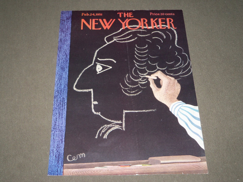 1951 FEBRUARY 24 NEW YORKER MAGAZINE FRONT COVER ONLY - GREAT ART FOR FRAMING