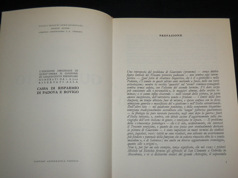 1965 GUARIENTO HARDCOVER BOOK BY FRANCESCA D'ARCAIS - ITALIAN - KD 7094