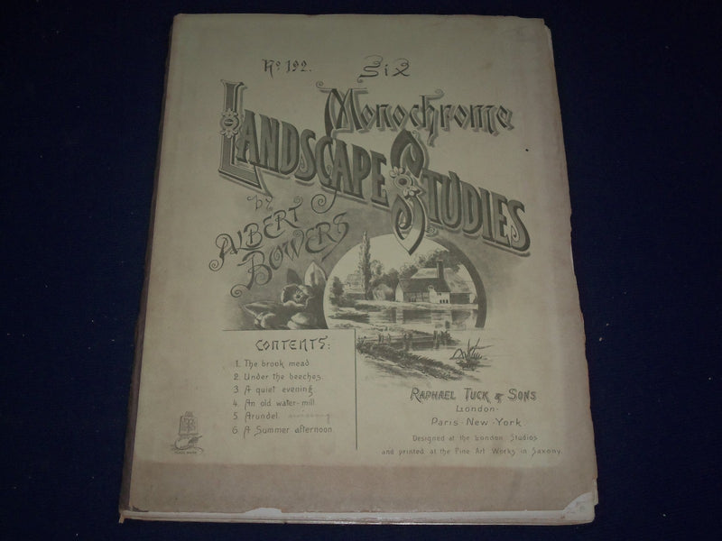 LATE 1800'S SIX MONOCHROME LANDSCAPE STUDIES BY ALBERT BOWERS NO. 192 - WR 1128M