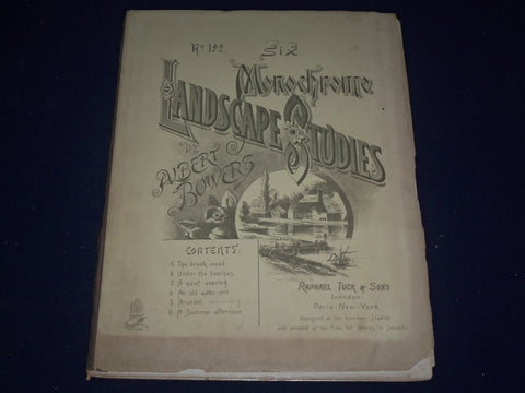 LATE 1800'S SIX MONOCHROME LANDSCAPE STUDIES BY ALBERT BOWERS NO. 192 - WR 1128M