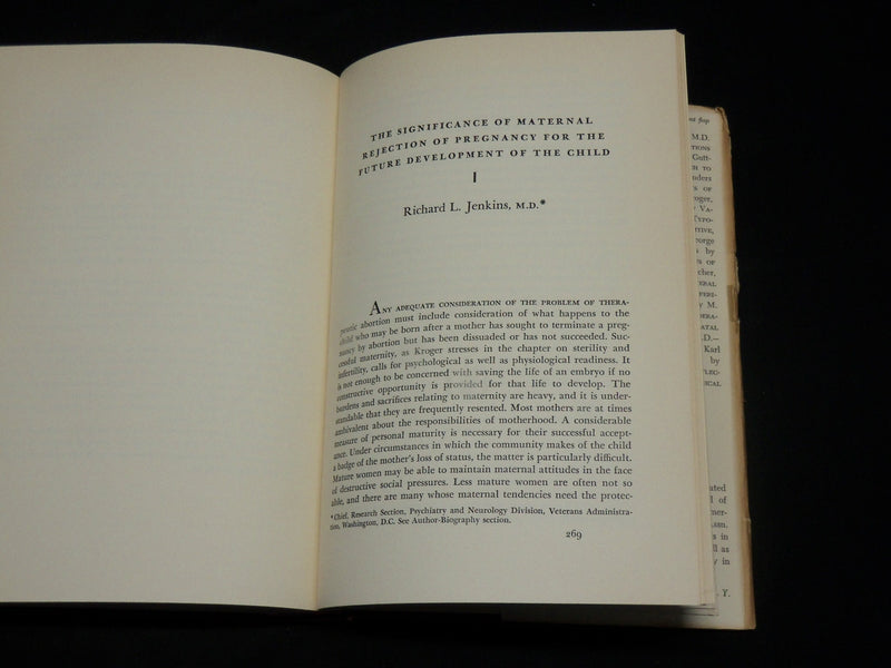 1954 THERAPEUTIC ABORTION BOOK EDITED BY HAROLD ROSEN M. D. - KD 2765L