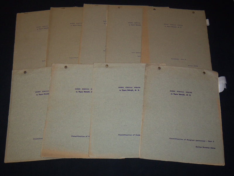 1915 MODERN SURGICAL NURSING BY EUGENE UNDERHILL, M. D. - 9 PARTS - O 3638D